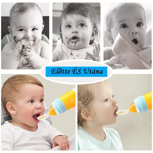 Unique Baby adagolós etetőkanál - Kék