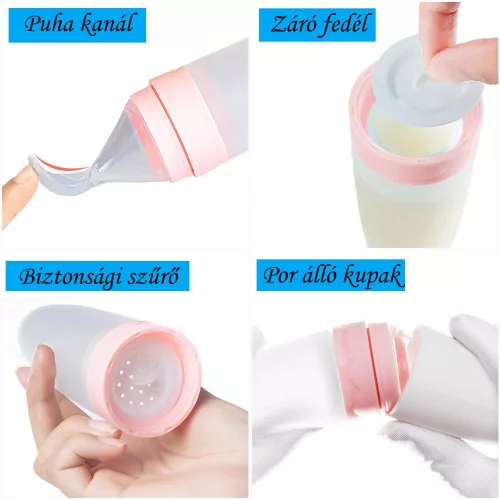 Unique Baby adagolós etetőkanál - Rózsaszín