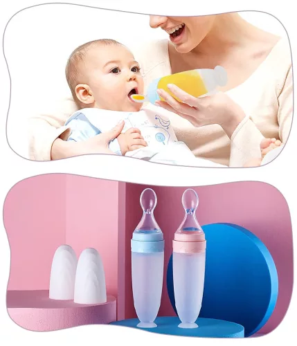 Unique Baby adagolós etetőkanál - Rózsaszín