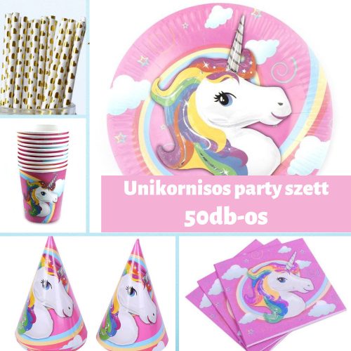 Unikornisos Party Szett - 50db-os