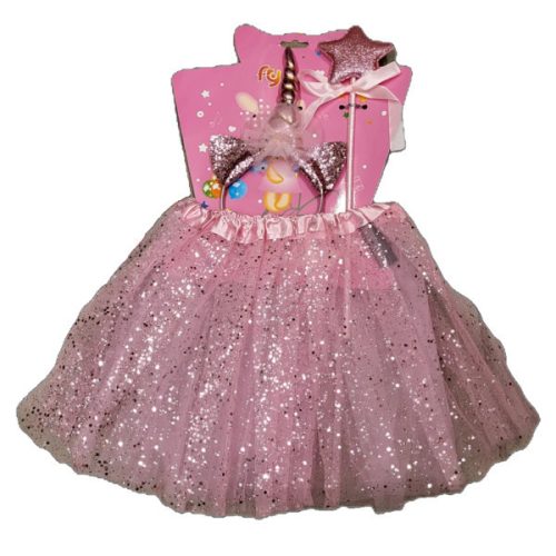 Unicornis jelmez szett , rózsaszín